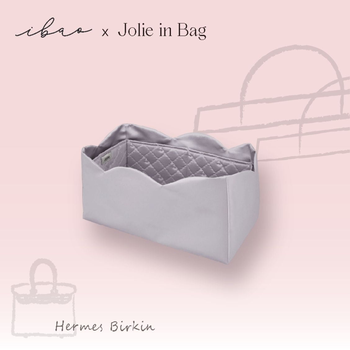 Jolie in Bag Inner Bag | Exclusively for Hermès Birkin 25 Outer Stitching