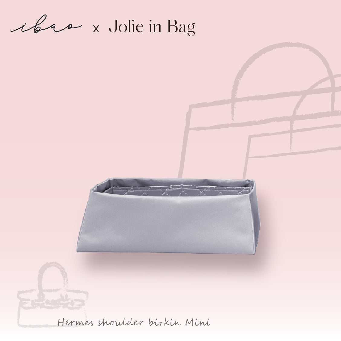 Jolie in Bag Inner Bag | For Hermès Shoulder Birkin Mini