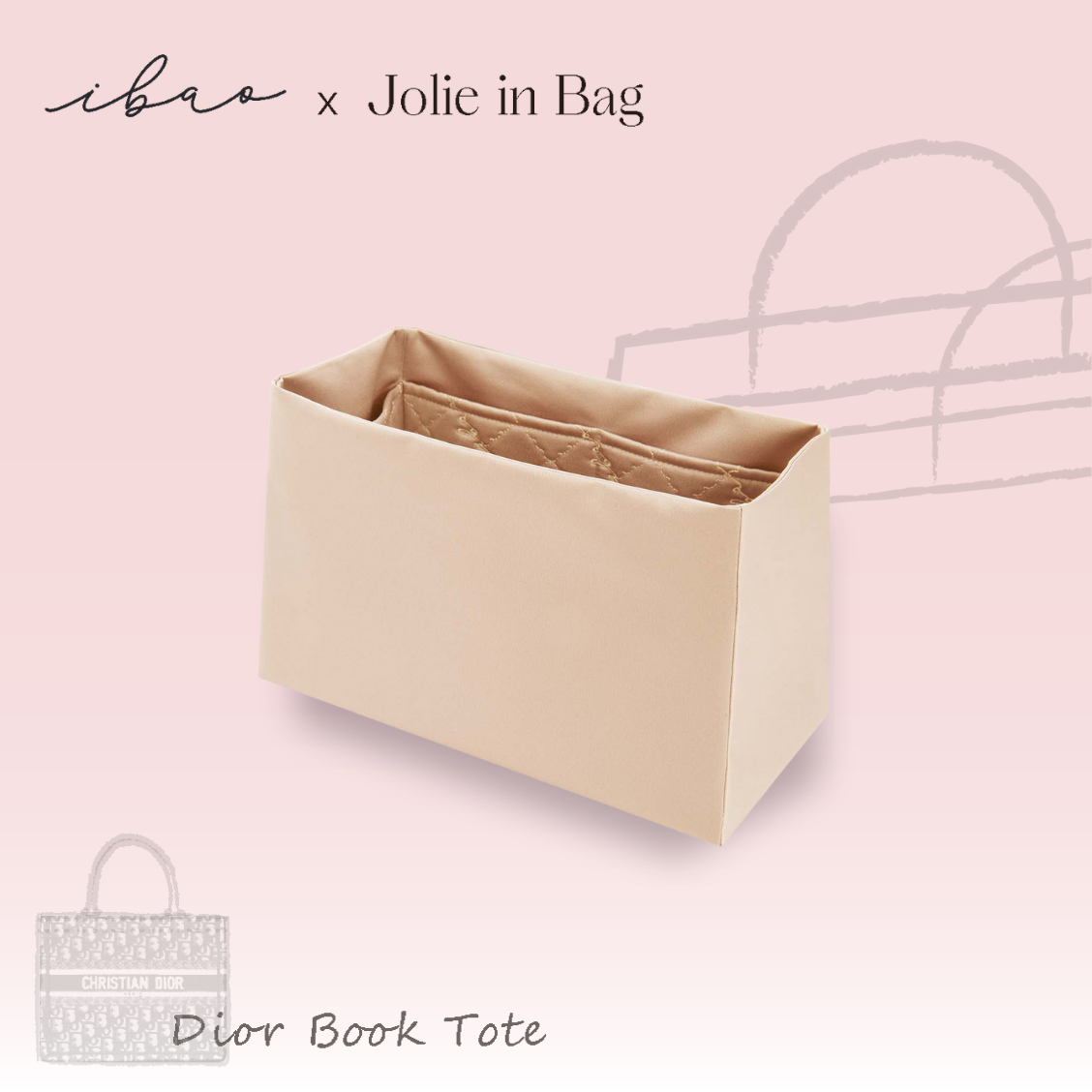 Jolie in Bag Inner Bag | For Dior Book Tote Small